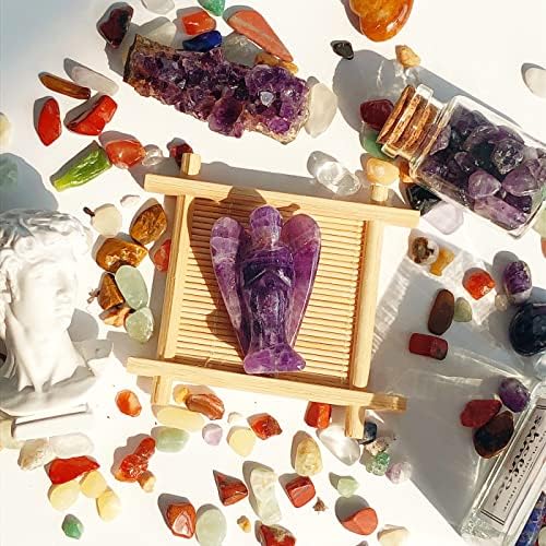 YATOJUZI 2 Amethyst Angel Statue for Office Desk Decor