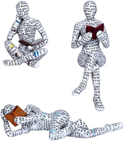 3 Pcs Pulp Reading Women Figurine Decor Set