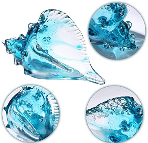 DOVDOV Blown Glass Conch Statues for Home Decor