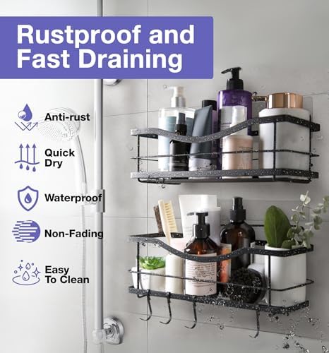 KINCMAX Premium Shower Caddy with 4 Hooks