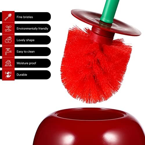 Tofficu Toilet Brush Holder - Cherry Shaped Bathroom Cleaner Set
