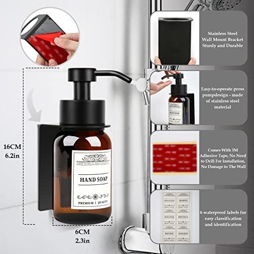 Nobtou 85oz Glass Soap Dispenser 2 Pack - Brown 1