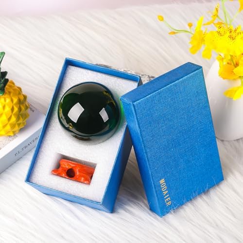 Modaier Green Crystal Ball 80mm with Rose Stand and Gift Box