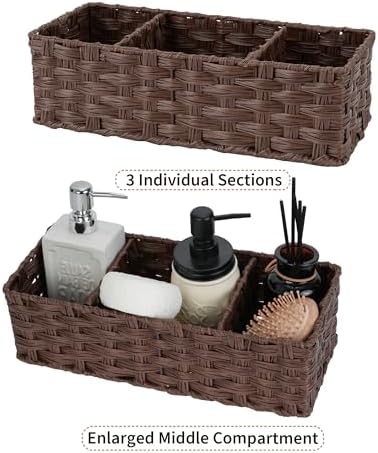 GRANNY SAYS 2-Pack Wicker Bathroom Baskets with Dividers