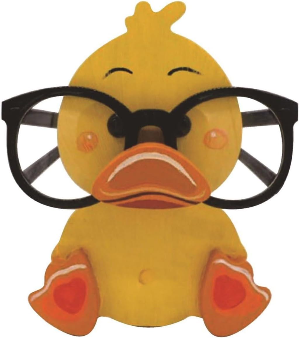 Small Statue Collectible Figurines - Cute Resin Animal Glasses Frame Sculptures for Home Office Decor