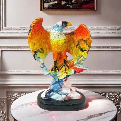 Rekeell Decorative Resin Eagle Statue Purple Blue
