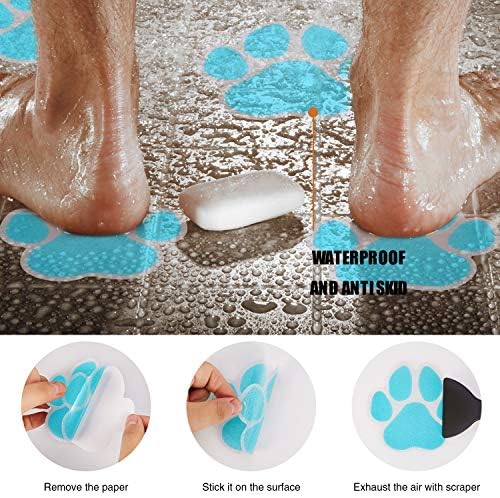 Non-Slip Bathtub Stickers 20PCS Safety Decals with Premium Scraper