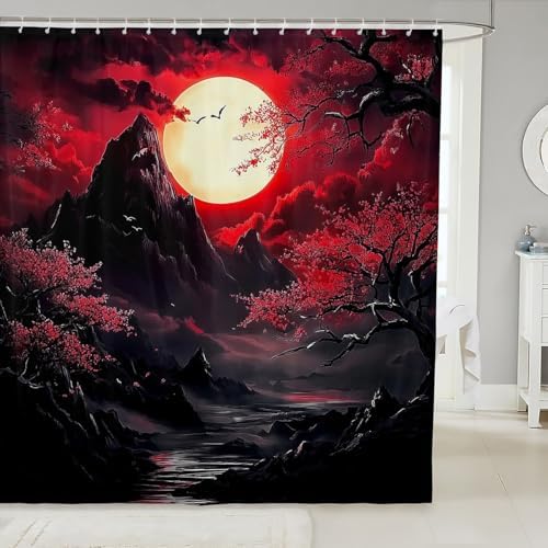 Jejeloiu Japanese Style Shower Curtain Set 1