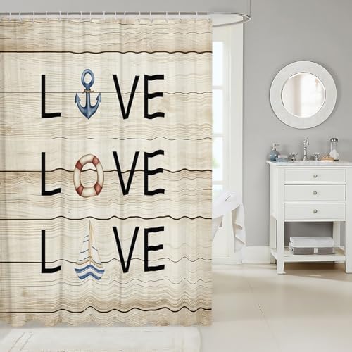 jejeloiu Farmhouse Shower Curtain Set 72x72 with 12 Hooks