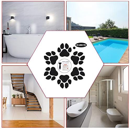 Non-Slip Bathtub Stickers 20PCS Black Safety Treads