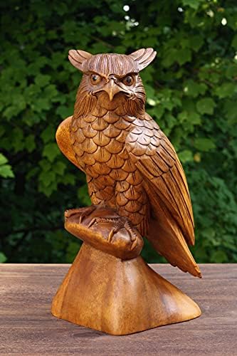G6 Collection 12 Wooden Handmade Owl Sculpture