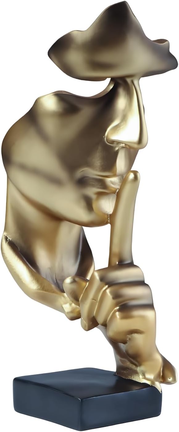 Abboxoo Thinker Statue Large Gold Resin Decor