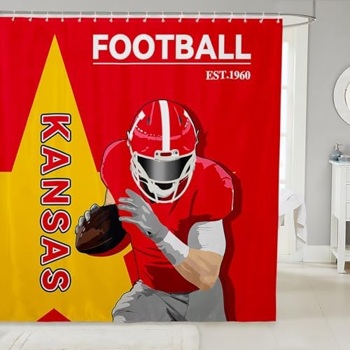 Feelyou Football Bath Curtain Set 72x72