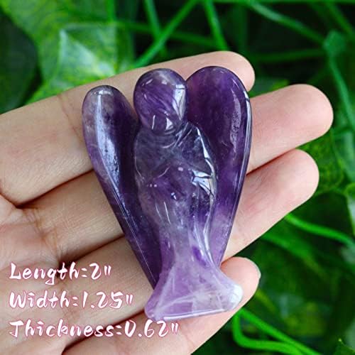 YATOJUZI 2 Amethyst Angel Statue for Office Desk Decor