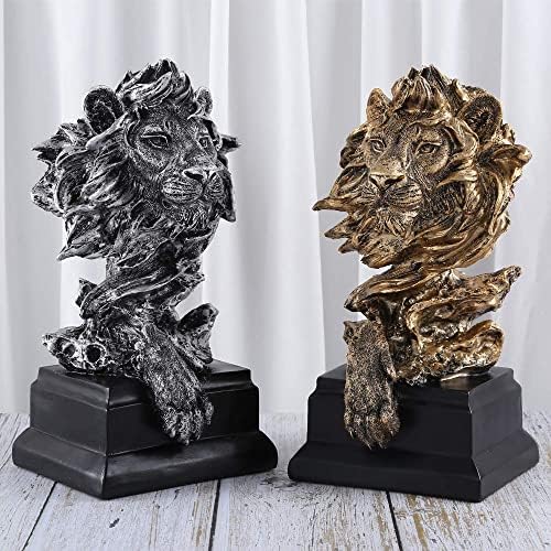 HW Sandstone Lion Statue - Golden Color