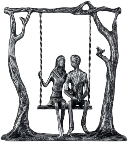 6th Anniversary Iron Sculpture Romantic Couple Statue for Her