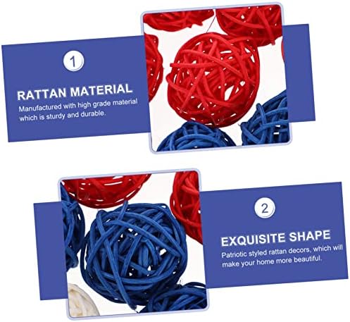 18pcs Rattan Decorative Balls for 4th of July Centerpieces
