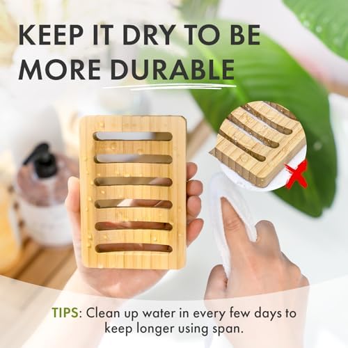 AmazerBath Bamboo Soap Dish 2 Pack