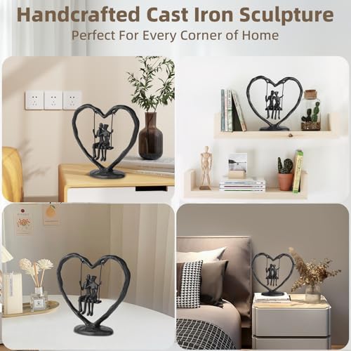 Iron Heart Couple Sculpture for Wedding and Anniversary