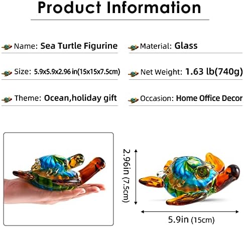 EUSTUMA Hand Blown Glass Sea Turtle Ornament