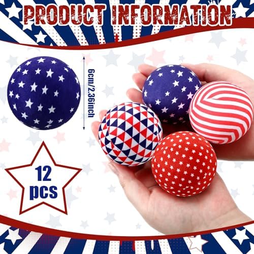 Ceenna 12 Pcs 236 Inch Patriotic Decorative Balls 1