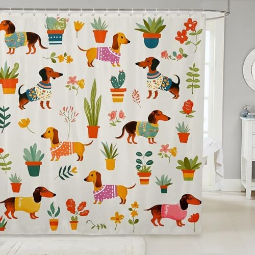 Erosebridal Retro Flower Shower Curtain Set with 12 Hooks