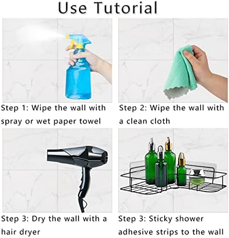 HopeFire 4 Pack Shower Caddy Adhesive Replacement 1