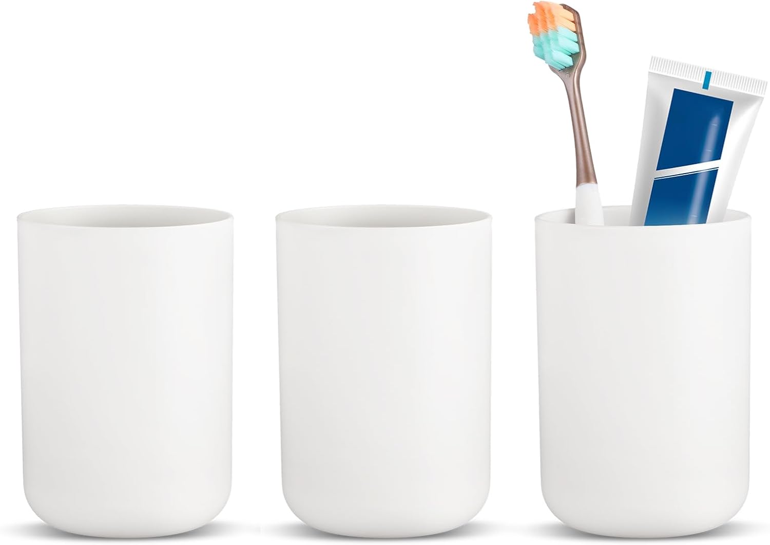 3Pcs Unbreakable Plastic Tumbler for Bathroom Dishwasher Safe 300ml
