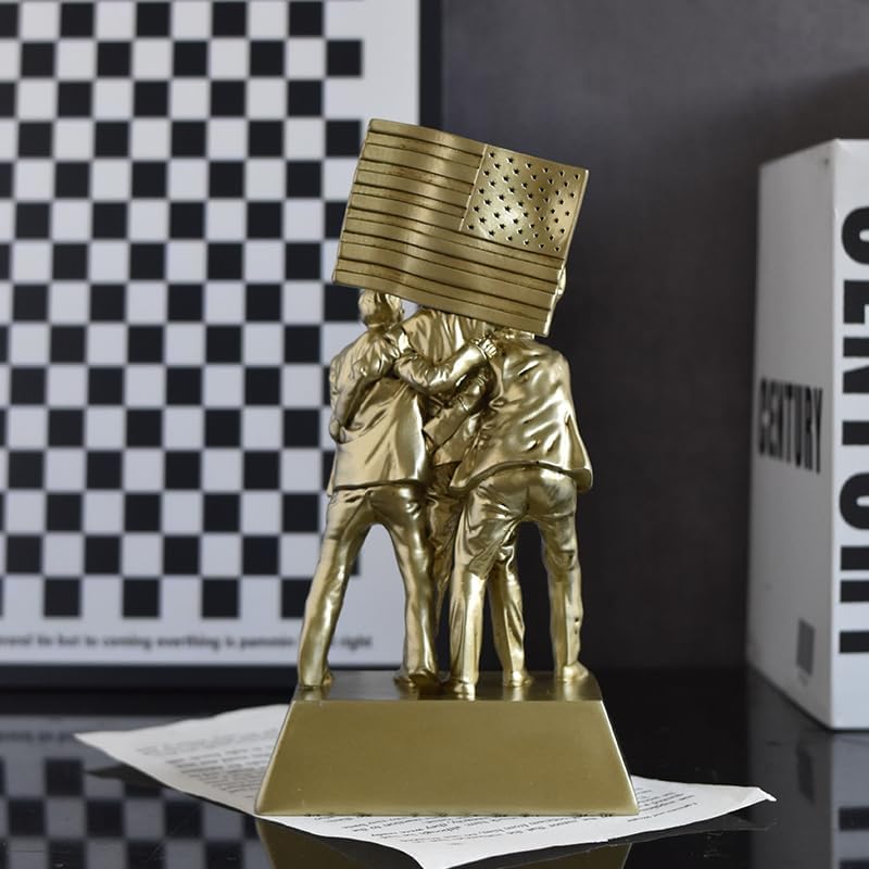 Gold Trump Statue - Fight Fight Pose Home Office Decor
