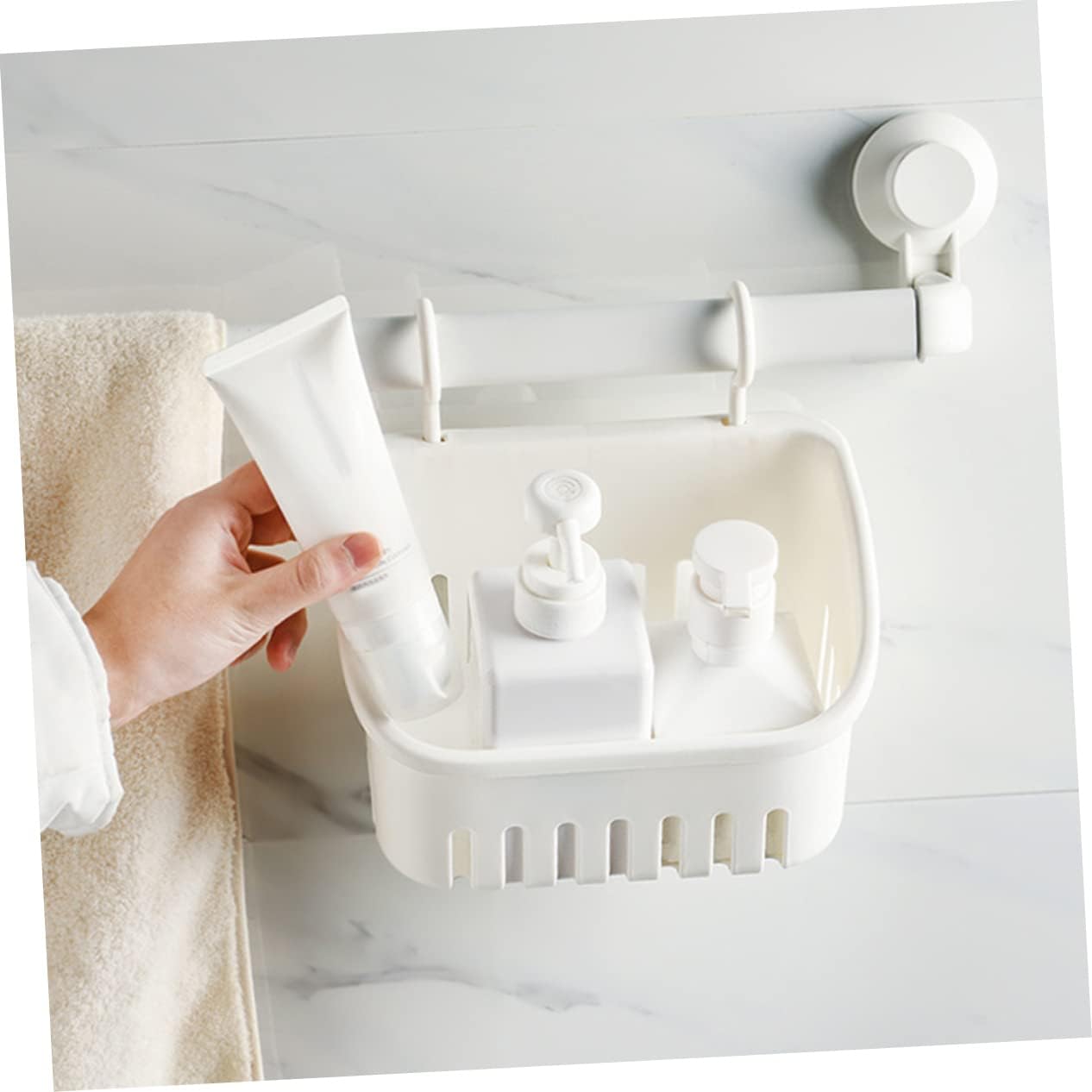 Multi-Function Wall Shower Basket for Toiletries and Kitchen Storage