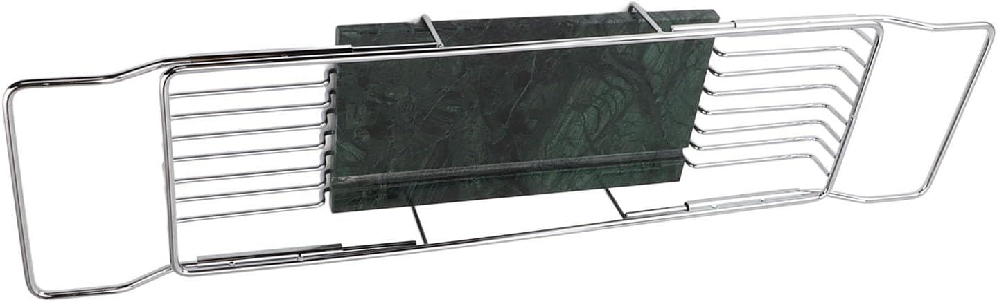 Fafeicy Metal Marble Bathtub Rack - Silver Green