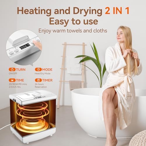YOSHIKO Heated Towel Warmers 35L Electric Bucket with Timer and LED Display