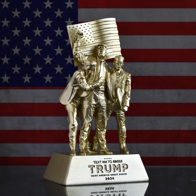Gold Trump Statue - Fight Fight Pose Home Office Decor