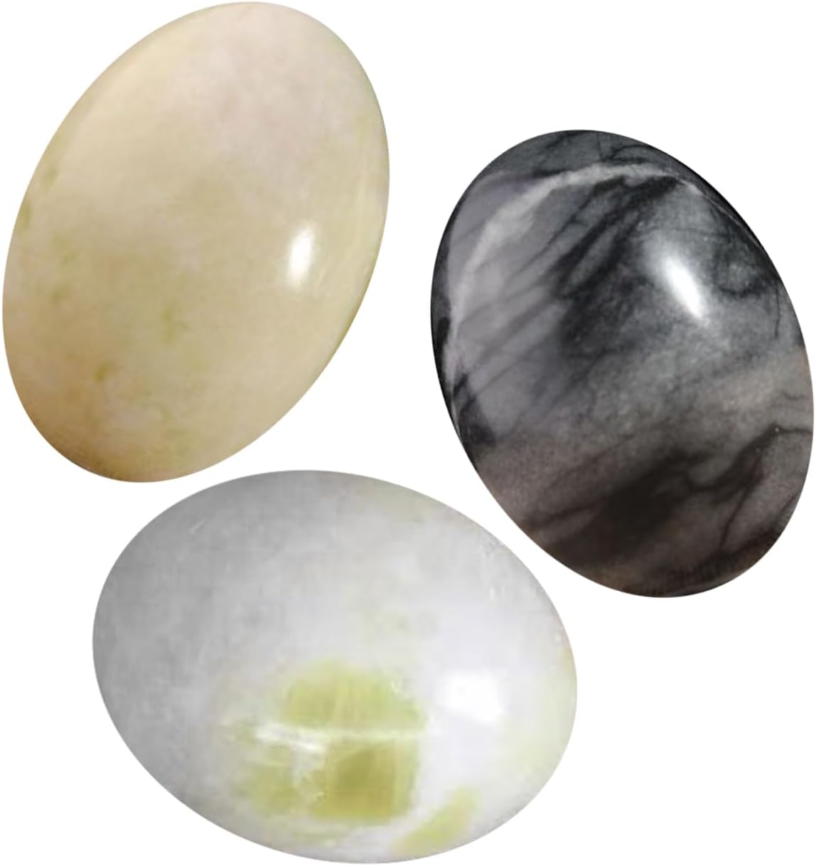 SUTEBUY Natural Stone Decorative Balls 2inch 3PCS Set