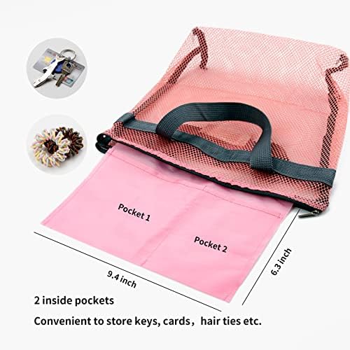 TOPASION Mesh Shower Caddy Bag - Portable Toiletry Organizer with Zipper for Travel and Gym