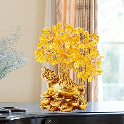 Bwinka Dragon Turtle Crystal Fortune Money Tree Bonsai Ornament 73inch