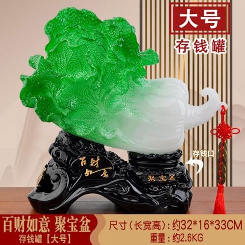 Large Wealth Prosperity Jade Bumpy Money Pot for Home Decor
