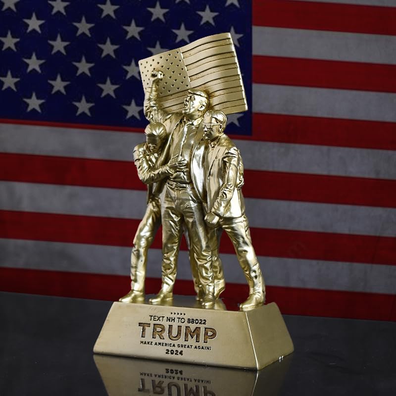 Gold Trump Statue - Fight Fight Pose Home Office Decor