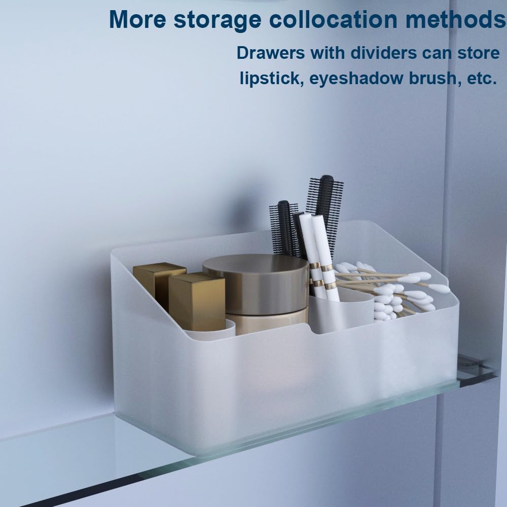 2 Pack Clear Makeup Organizer with 4 Compartments