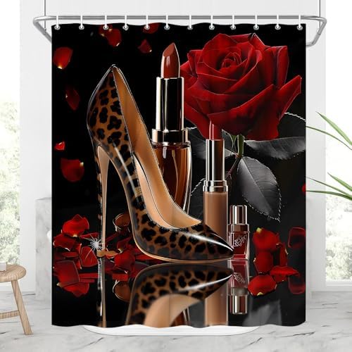 High Heel Shoe Shower Curtain 70x70 inch with Hook
