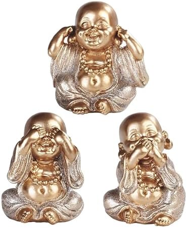ICE ARMOR Gold Maitreya Buddha 35 H Statue Set