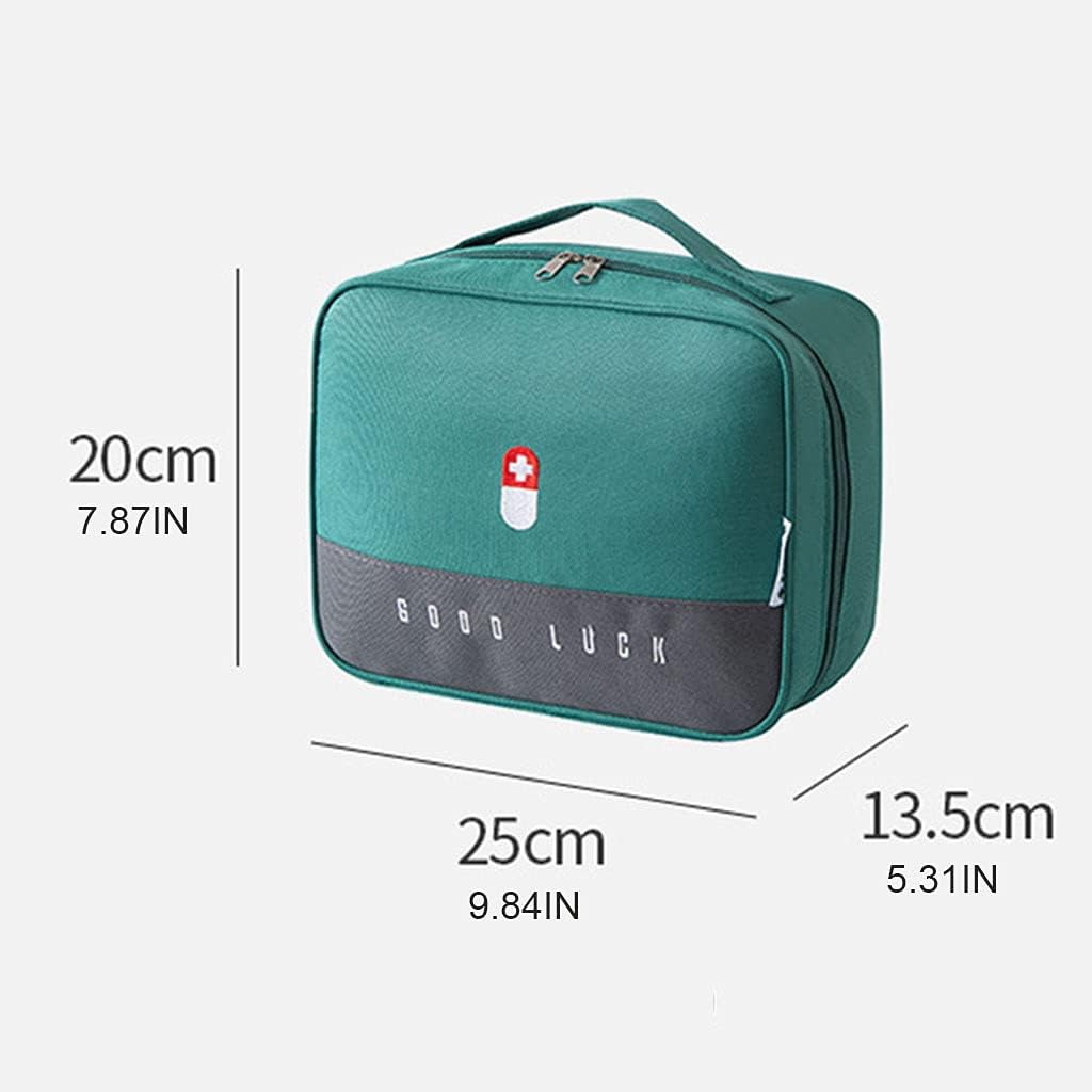 XANHOY Large-Capacity Medicine Box with Zippered Mesh Pockets