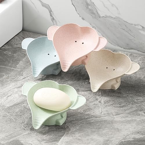 Fogun Little Elephant Soap Holder Food Grade PP Wheat Straw for Kids