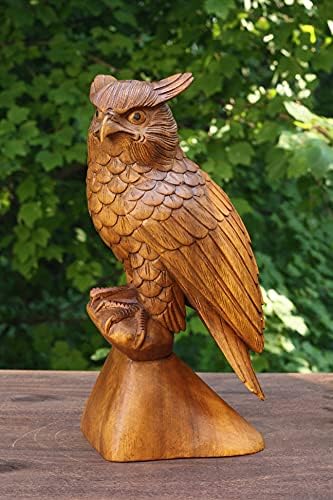 G6 Collection 12 Wooden Handmade Owl Sculpture