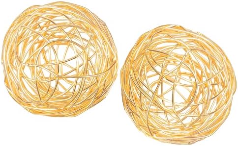 CLEENTABLE 3-Piece Gold Metal Decorative Spheres
