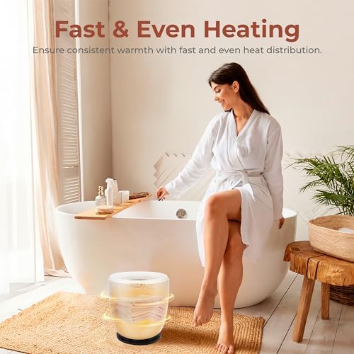 SereneLife Counter Towel Warmer with Custom Fragrance - 12L Bucket Auto Shut Off Fits Large Towels Bathrobes