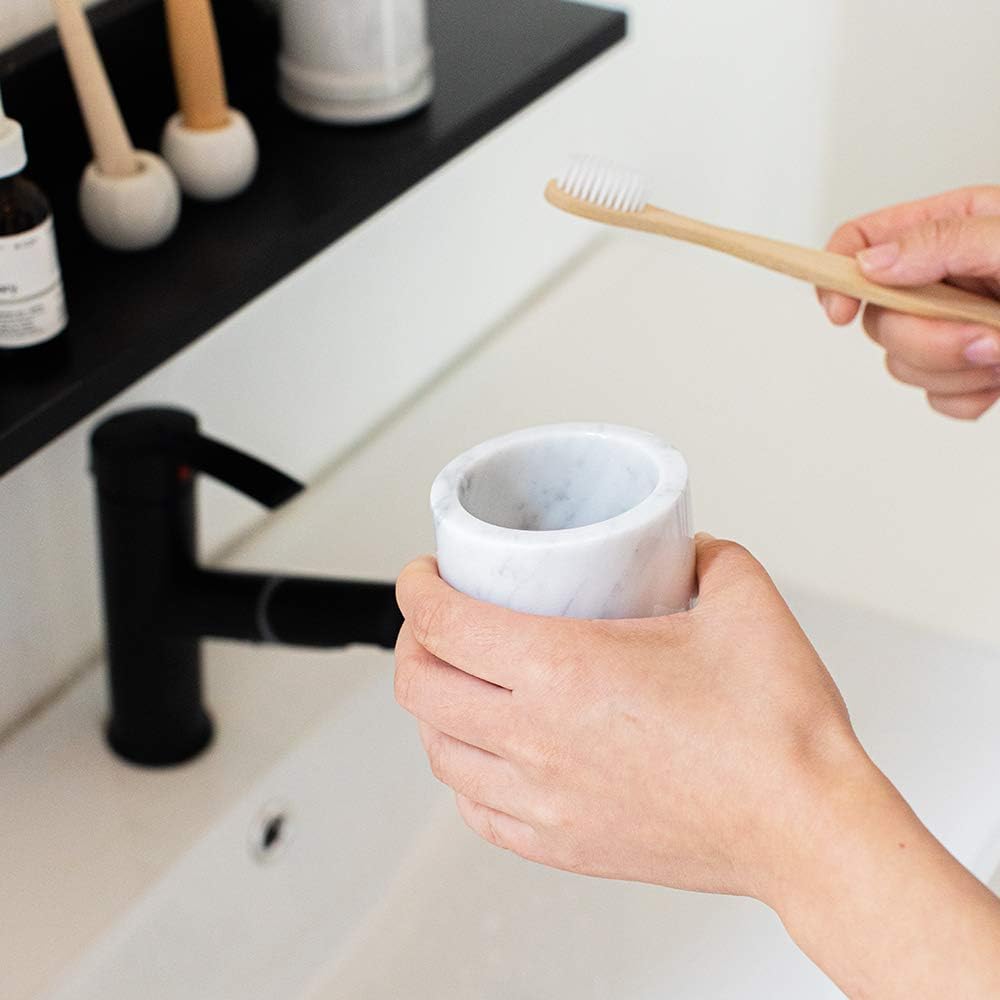 Natural Marble Tumbler Toothbrush Holder