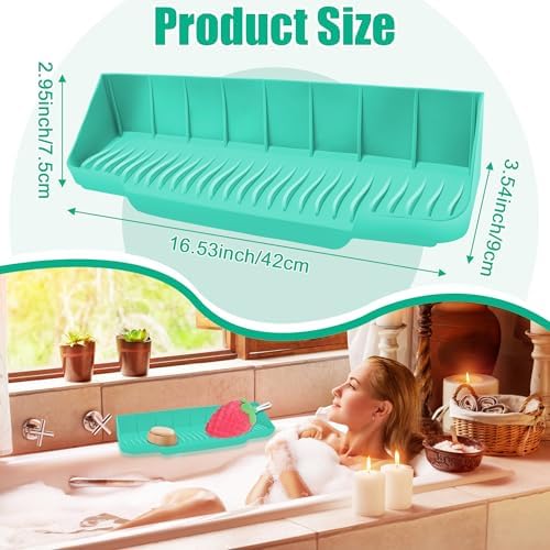 165 Inch Silicone Bathtub Splash Guard with 6 Suction Cups