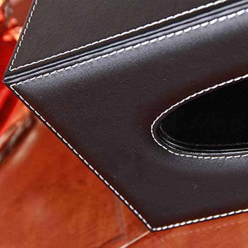 RHCSZ High-end PU Leather Tissue Box Holder Black