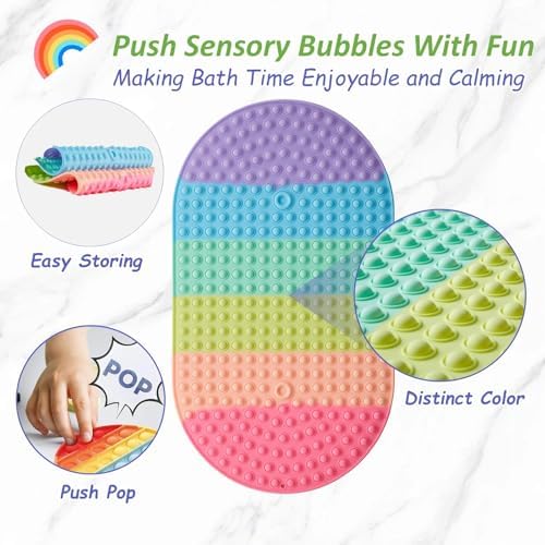 Joiyota Baby Toddler Bath Mat with Push Pop Bubbles